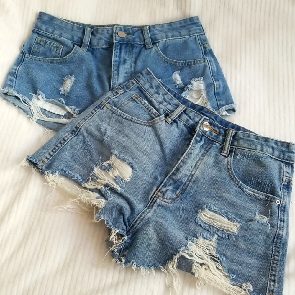 SHEIN Distressed Denim Shorts Bundle